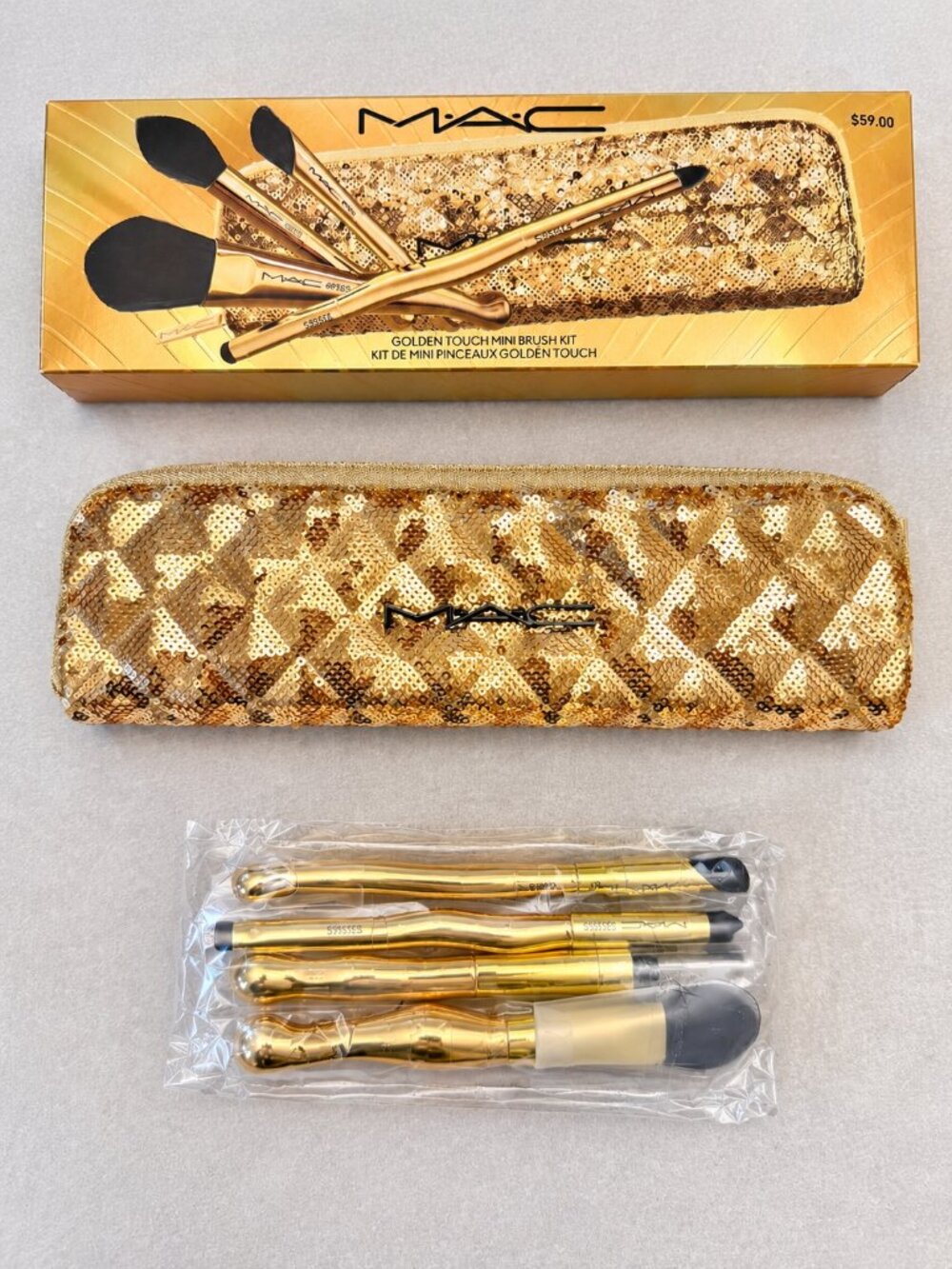 MAC Golden Touch Mini Brush Kit – Brand New!